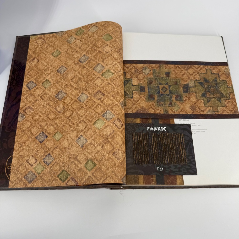 Seabrook Designs Living with Urban Ethnic Wallpaper Fabric Sample Book Vintage - Picture 4 of 7